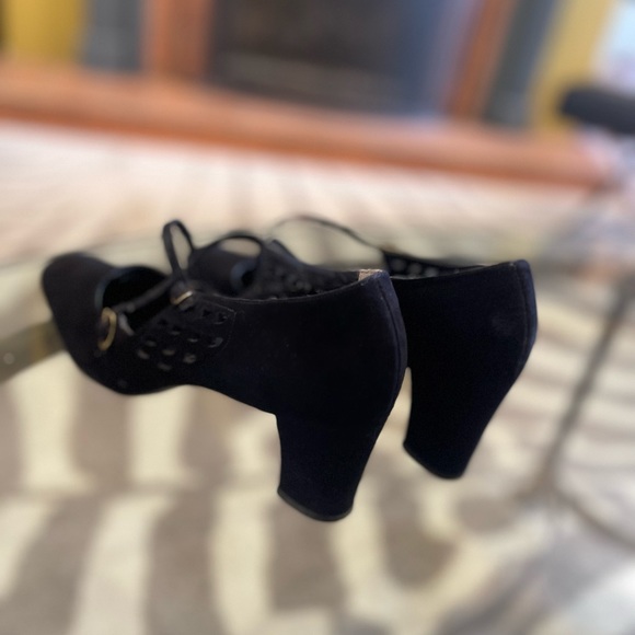 Vintage black suede 30s-60s size 8 - Picture 8 of 10